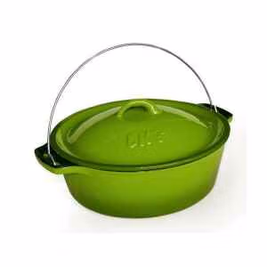 LK's Flat Pot #12 Enamel-Green
