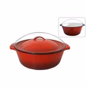 LK's Flat Pot #12 Enamel-Red